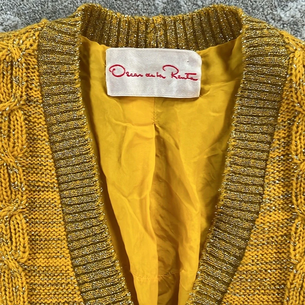 RARE Vintage Oscar de La Renta 1960’s knit cardigan skirt set - Picture 3 of 16